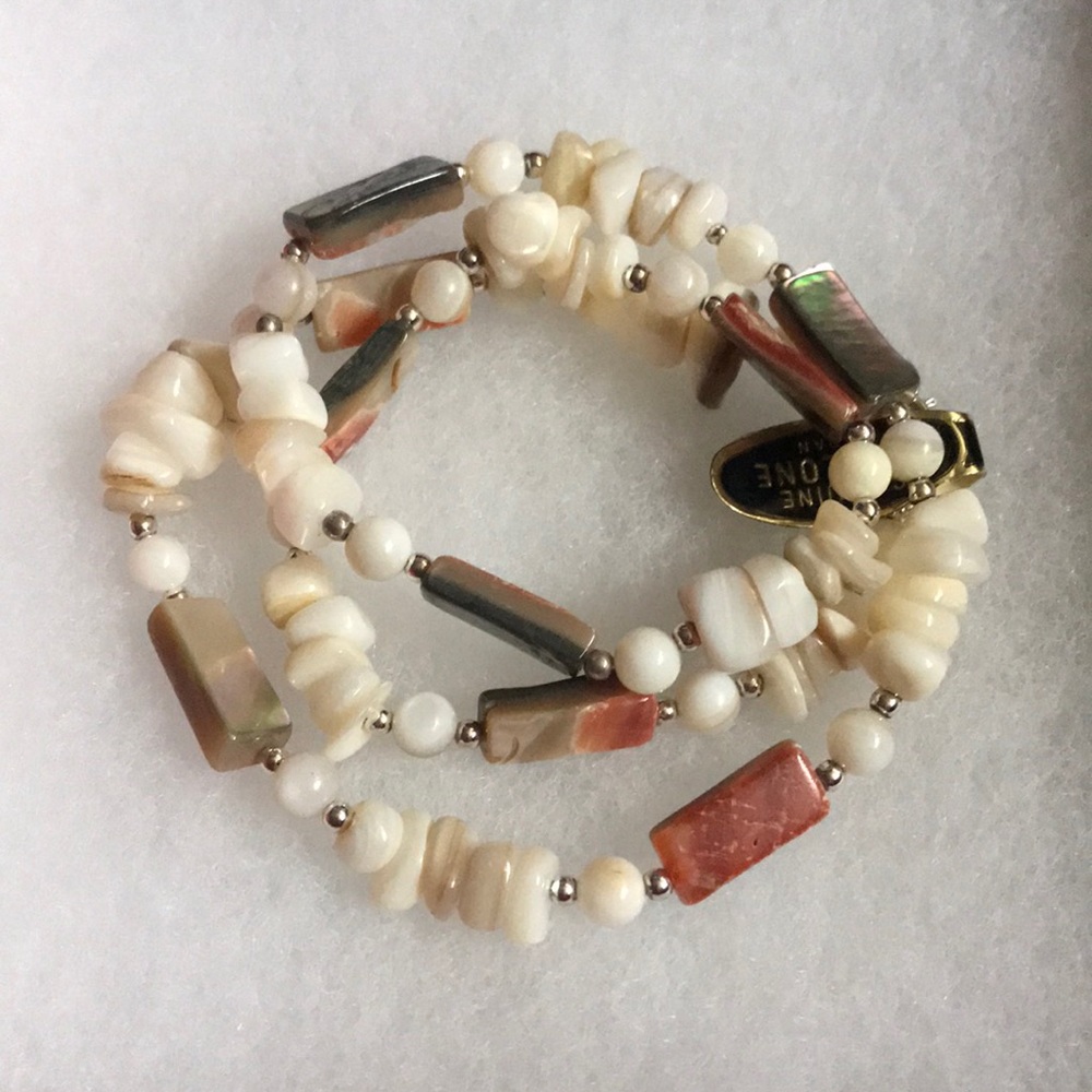 Vintage Japan Genuine Abalone Shell Bead Necklace